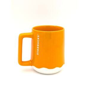 Starbucks Summer 2022 Mango Luster Orange Drip Ceramic Coffee Mug 14oz Retro Pop